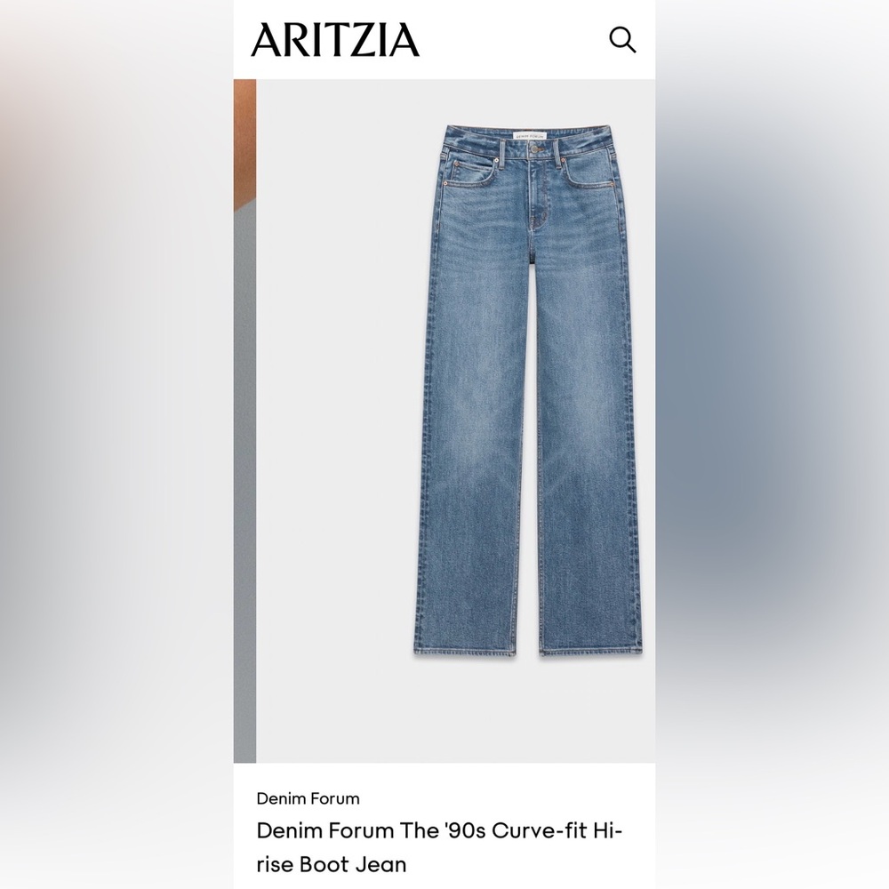 Aritzia Denim Forum The 90s Curve High Rise Boot Jean